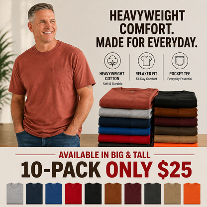 ✨Classic Heavyweight Pocket Work Tee – Relaxed Fit, Built for Everyday Work