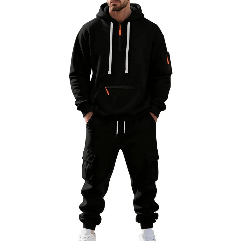 Men's 8-Pack Hoodie & Cargo Pants Tracksuit Set