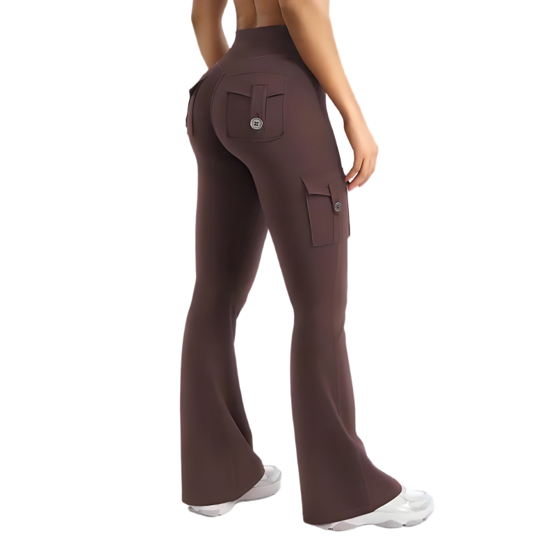 Women's High Waisted Scrunch Flare Yoga Leggings with Pockets