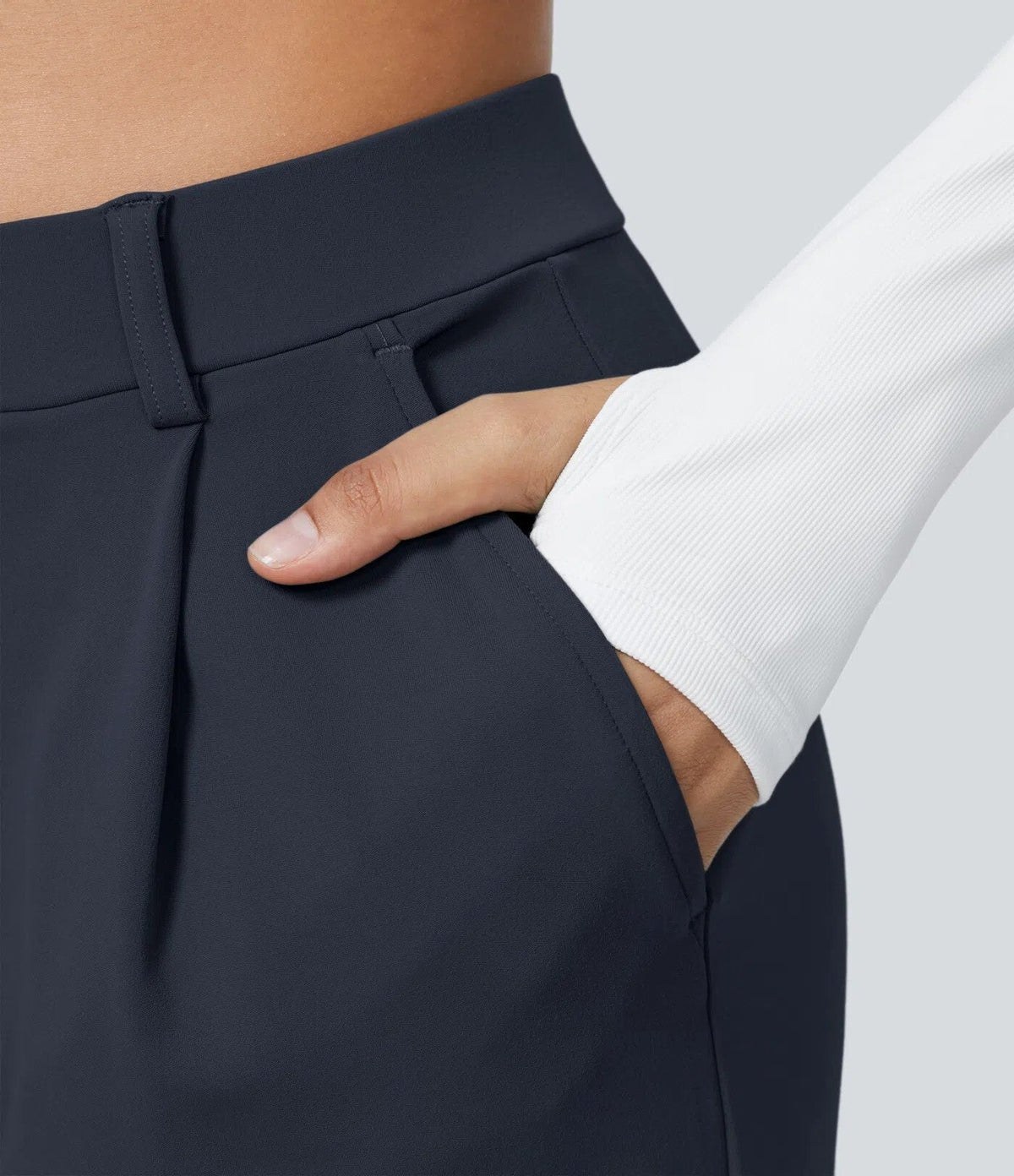 🔥 LAST DAY SALE  High‑Waist Straight‑Leg Tailored Trousers with Side Pockets