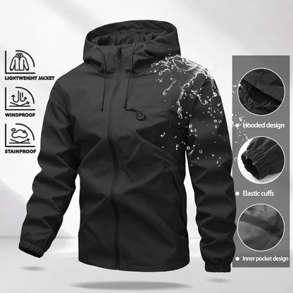 Unisex 4-Pack All-Weather Jacket – Waterproof Windproof Hooded Lightweight Outdoor Coat with Adjustable Cuffs