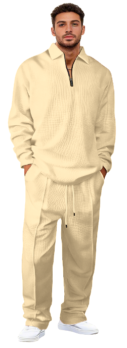 Men's basic casual sweatshirt and sweatpants two-piece set