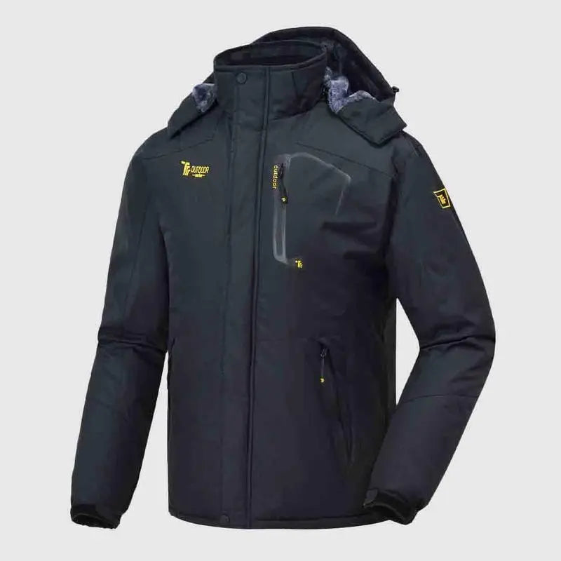 🔥Last day promotion⚡Men's Ski Snow Jacket  Waterproof Insulated Fleece Outdoor Mountain Hooded Winter Coat