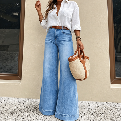 👍🔥 Zeitlich begrenztes Angebot – Lockere, baggy Oversize-Jeans mit geradem Bein und praktischen Taschen