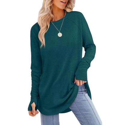 Women's Long Sleeve Tunic Tops for Leggings
