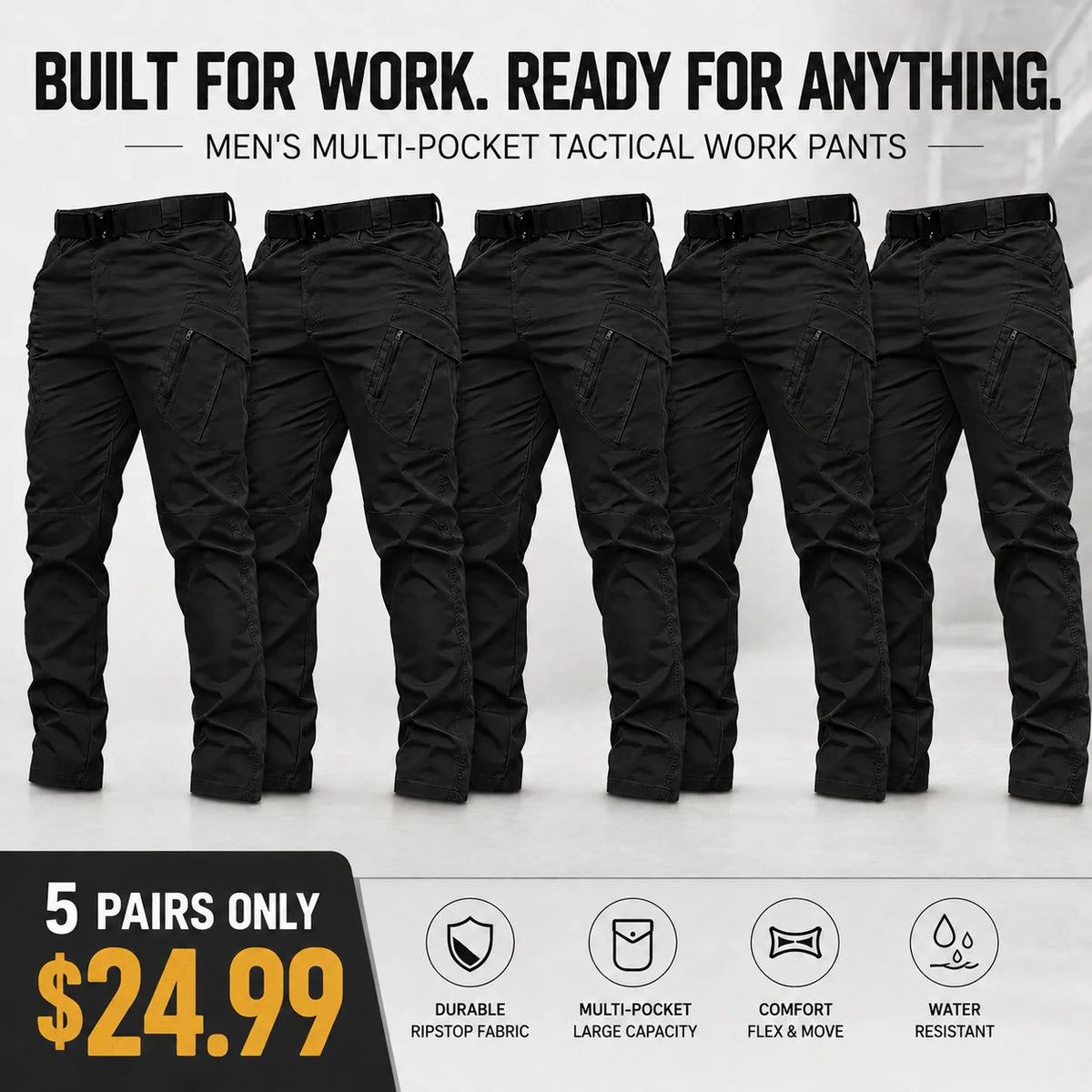 Men's Multi-Pocket Tactical Work Pants