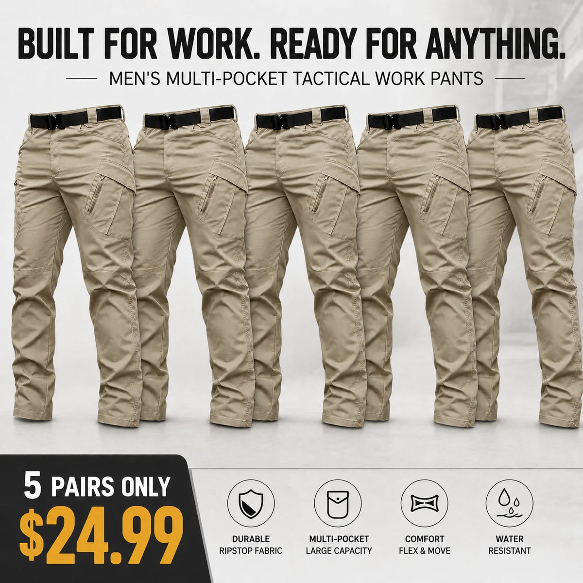 Men's Multi-Pocket Tactical Work Pants