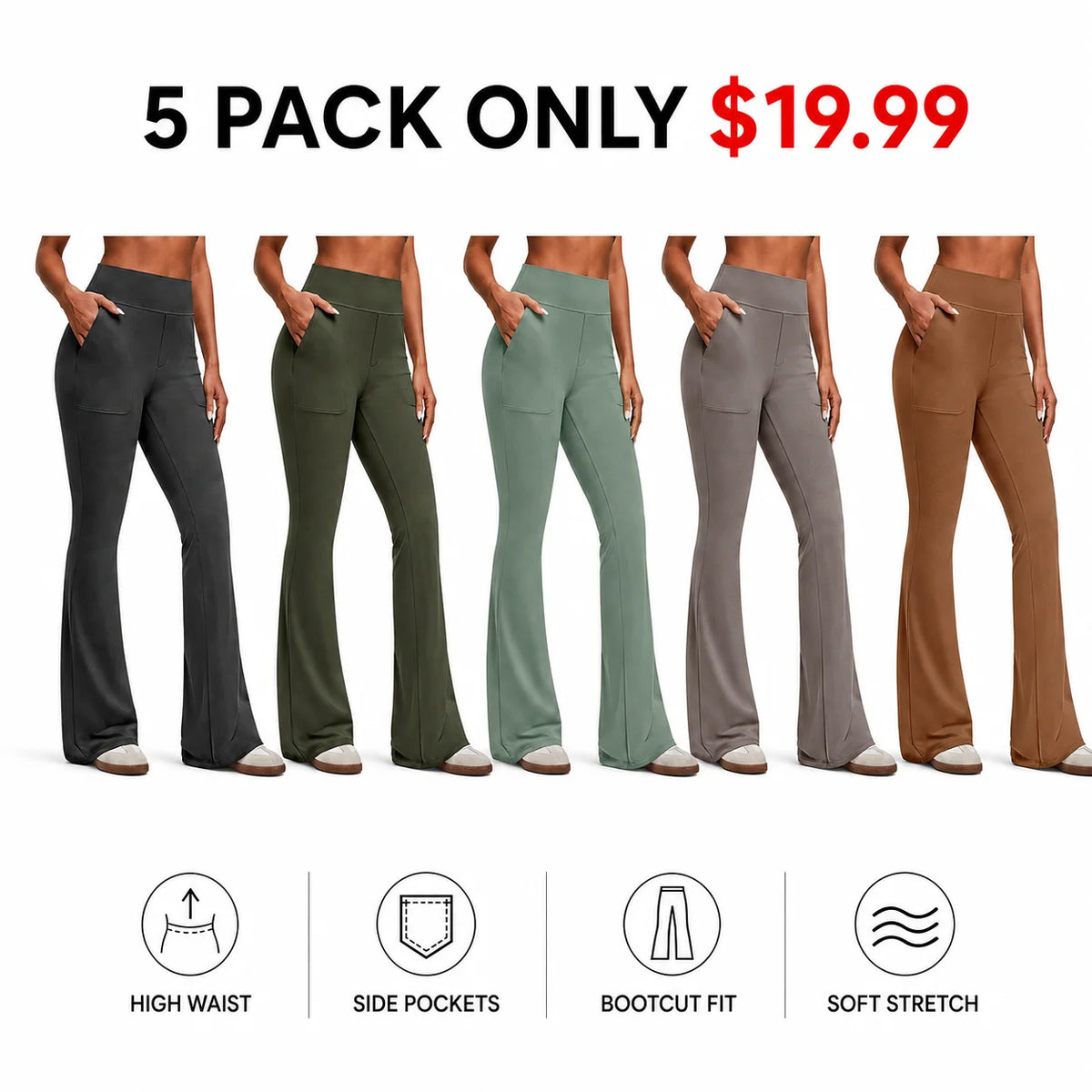 Women's High-Waisted Bootcut Flare Leggings