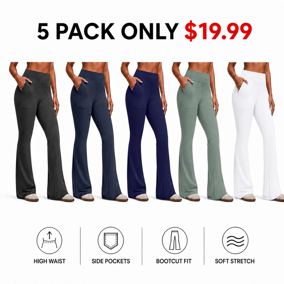 Women's High-Waisted Bootcut Flare Leggings
