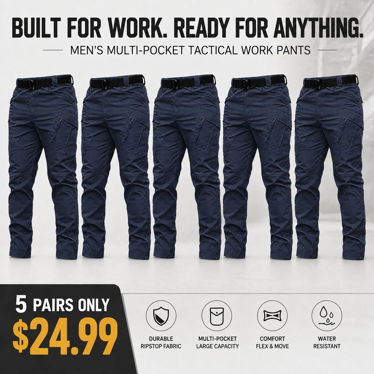 Men's Multi-Pocket Tactical Work Pants