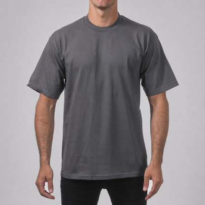 Men's Heavyweight Cotton Short Sleeve T-Shirt - Classic Plain Solid Basic Tee, Big & Tall Sizes XS-5XL