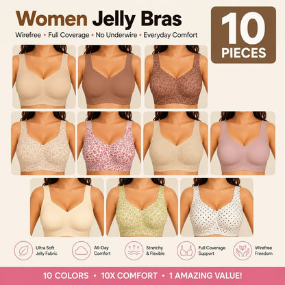 🔥 Clearance Sale — Limited Stock! 🔥Women Jelly Bras Wirefree Full Coverage No Underwire