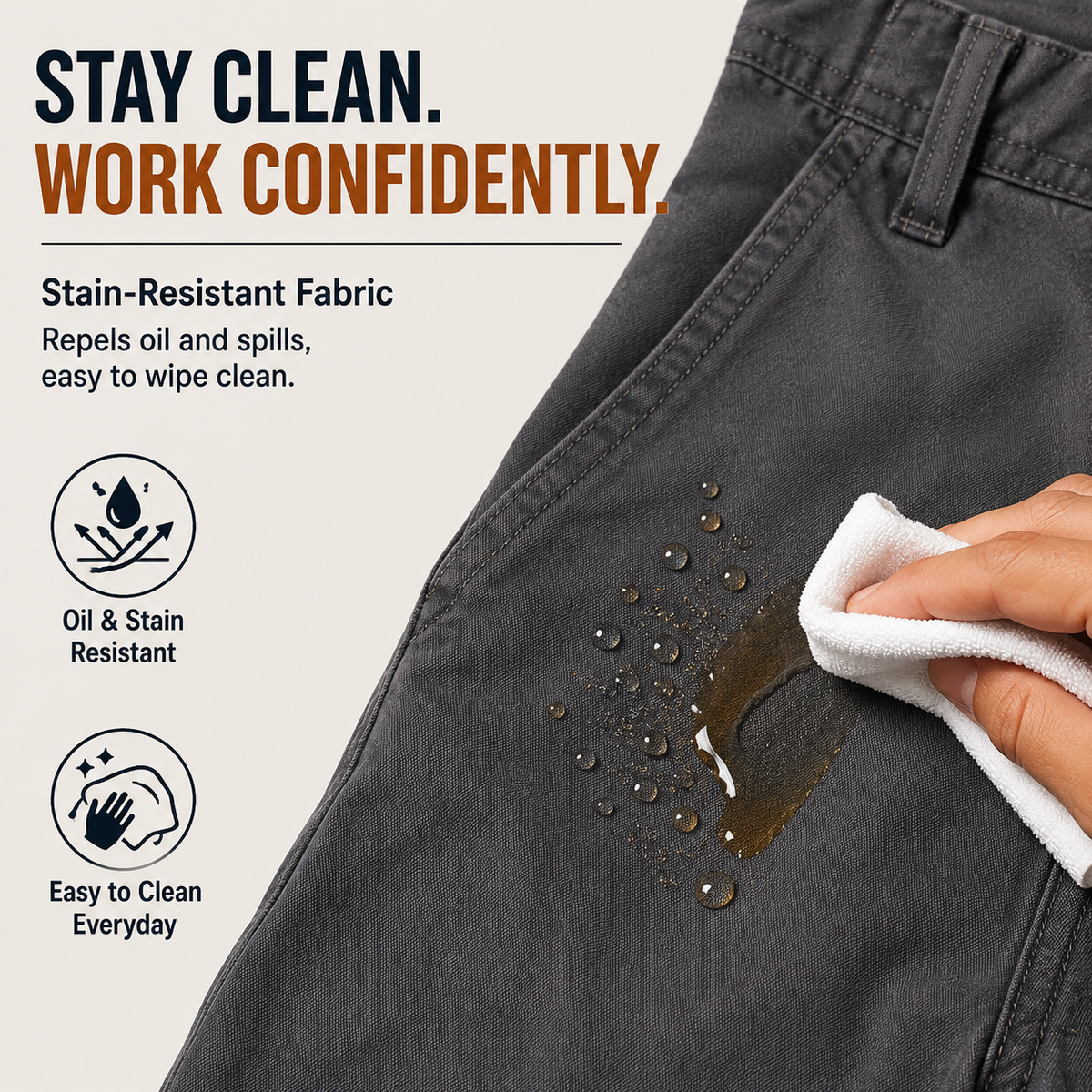 MEN’S DOUBLE KNEE STRAIGHT WORK PANTS