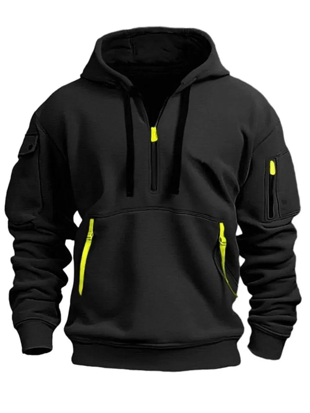 Men's autumn&winter hooded fashion sweatshirt with multiple pockets