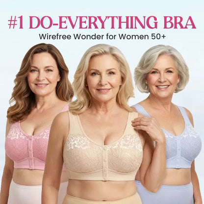 🔥Last Day💥Front Closure Breathable Cotton Lifting Bra for Senior