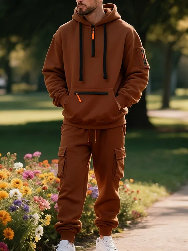 Men's winter wool-lined casual suit (loose fit version)