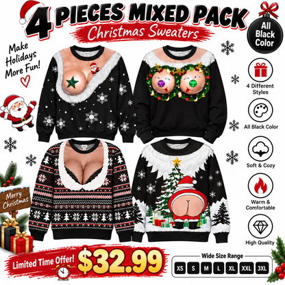 🔥 BUY 2, GET 2 FREE! ONLY $25.99 – Limited-Time Sale! Custom Funny Ugly Christmas Sweatshirt – Personalized Gift for Mom, Wife, Daughter & Besties