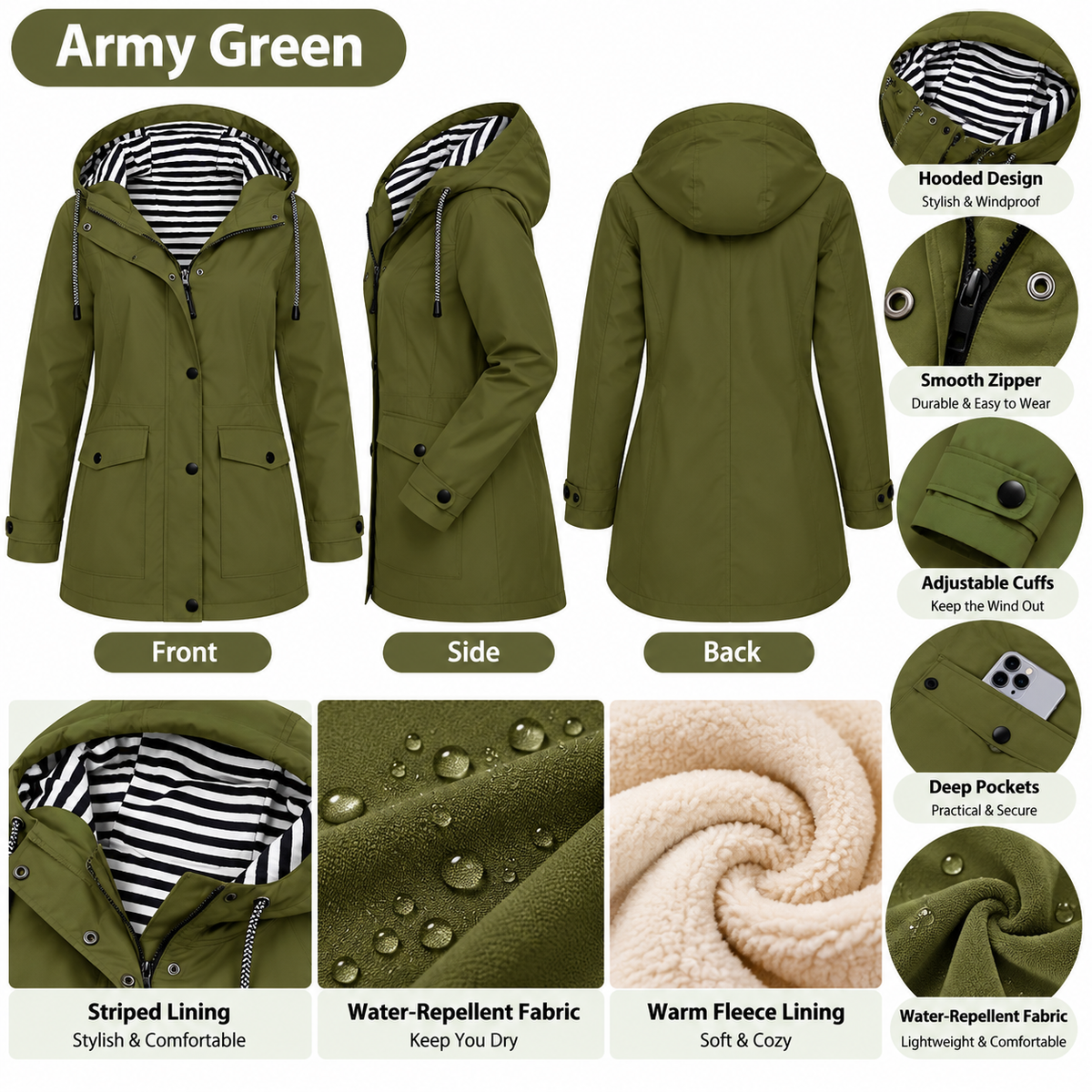 🏭 FACTORY LIMITED-TIME SALE ⚡ FINAL SALE – 4 FOR $25.99! Women's   Waterproof   Hooded Jacket