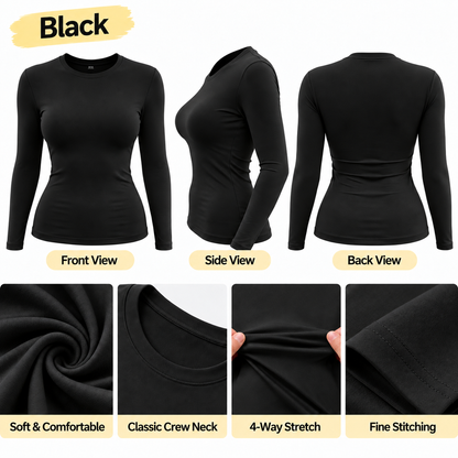🏭 FACTORY LIMITED-TIME SALE ⚡ FINAL SALE – 4 FOR $24.99! Women's Soft Stretch Long Sleeve Tops