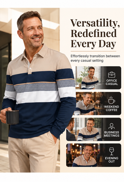 📢🎉50% off!!!🛍️✨Classic color-blocked striped top for men