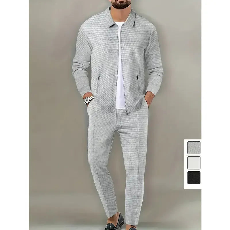 Men's 2-Piece Athletic Fitted Polyester Tracksuit Set