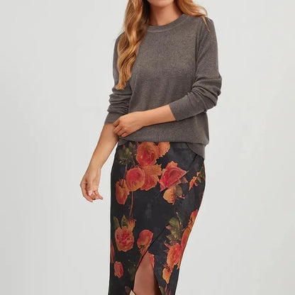 Women Spring Fashion Wool Blend Sweater 2025 Long Sleeve Crew Neck Business Casual Pullover Tops Trendy Outfits