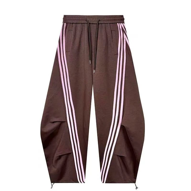 Flooo Loose Wide Leg Striped Track Pants