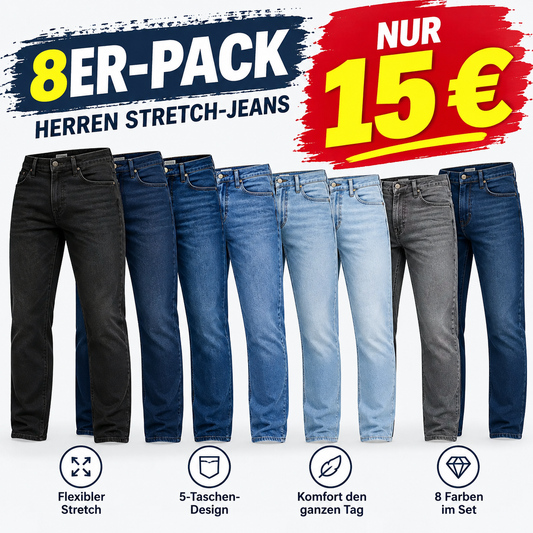 Herren Flex-Stretch Jeans – Slim Straight Fit mit 5 Taschen