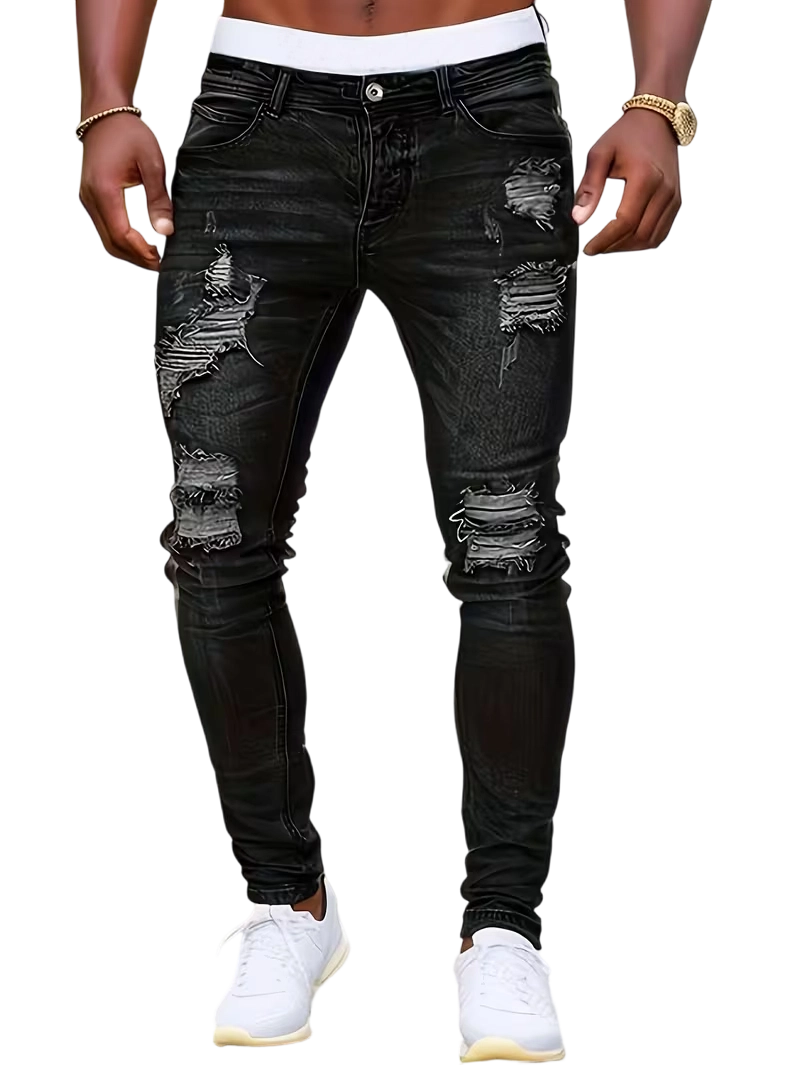 Men's Stretch Ripped Skinny Jeans