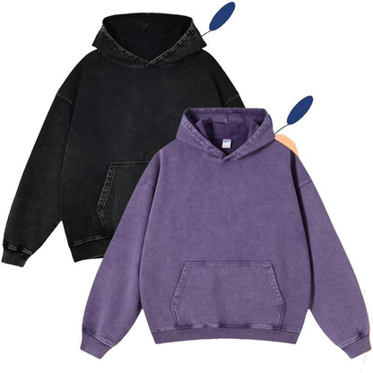 4-Pack Acid Wash Hoodie – Oversized Vintage Unisex Heavyweight Distressed Hoodie