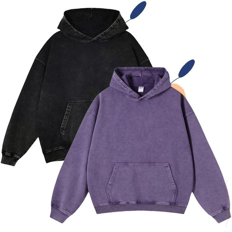 4-Pack Acid Wash Hoodie – Oversized Vintage Unisex Heavyweight Distressed Hoodie