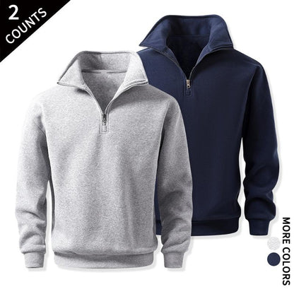 Men's Cozy Quarter-Zip Sweatshirts, Single or 2-Pack