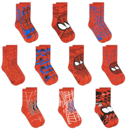 Marvel Spider-Man Boys Printed Youth Socks (10-Pack)