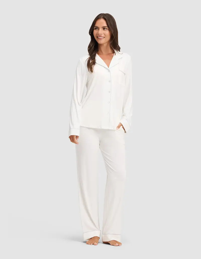 Women's Bamboo Long-Sleeve Pajama Set with Pockets