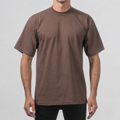 Men's Heavyweight Cotton Short Sleeve T-Shirt - Classic Plain Solid Basic Tee, Big & Tall Sizes XS-5XL