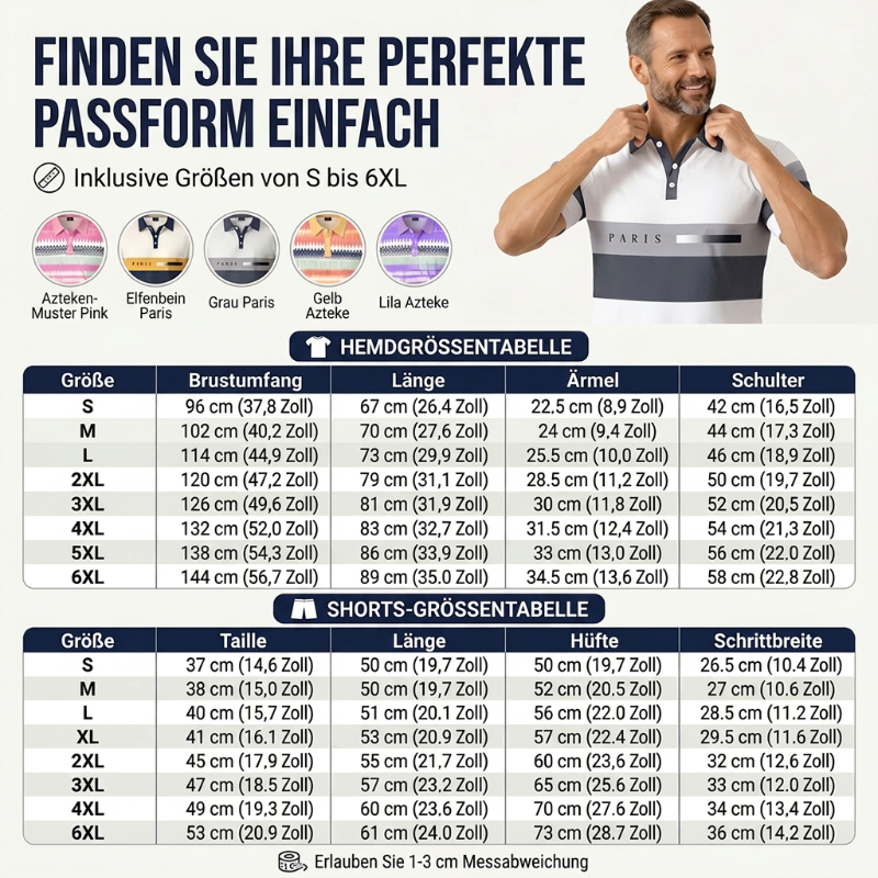Herren Sommer-Set aus Polo-Shirt und Shorts-Bequemes 2-teiliges Freizeit-Outfit für Alltag, Urlaub und Reisen