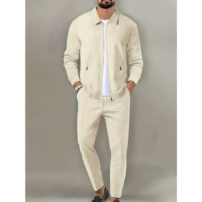 Men's 2-Piece Athletic Fitted Polyester Tracksuit Set