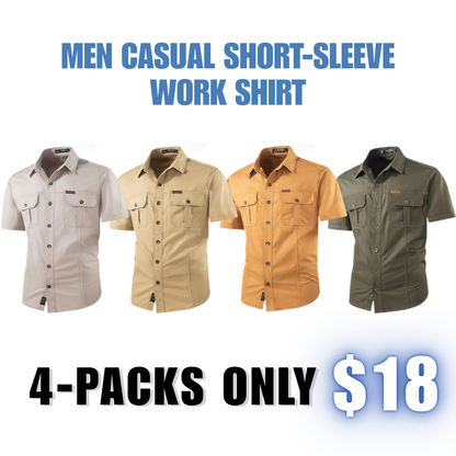 Men's Casual Short-Sleeve Utility Shirt