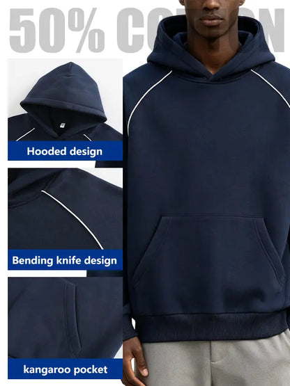 Men's Cotton-Blend Hooded Pullover Sweatshirt