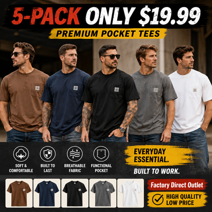 🔥CHT Men's K87 Workwear Loose Fit Heavyweight Short-Sleeve Pocket T-Shirt