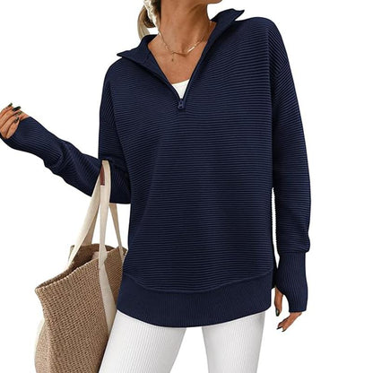 Ultimate Cozy V-Neck Ribbed Knit Pullover – All-Season Comfort & Style