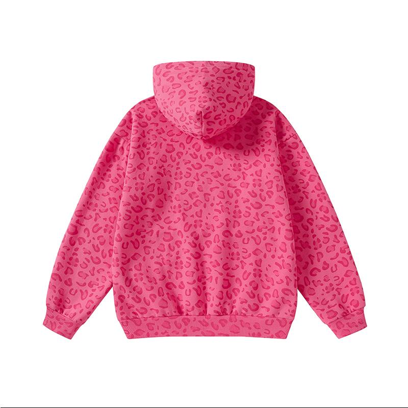 Unisex 100% Cotton Leopard Print Loose Fit Hoodie for Fall & Winter
