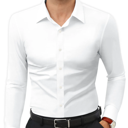 Men's Stretch Dress Shirt – Quick-Dry Anti-Wrinkle Slim Long-Sleeve Business Casual Top, Worldwide Shipping