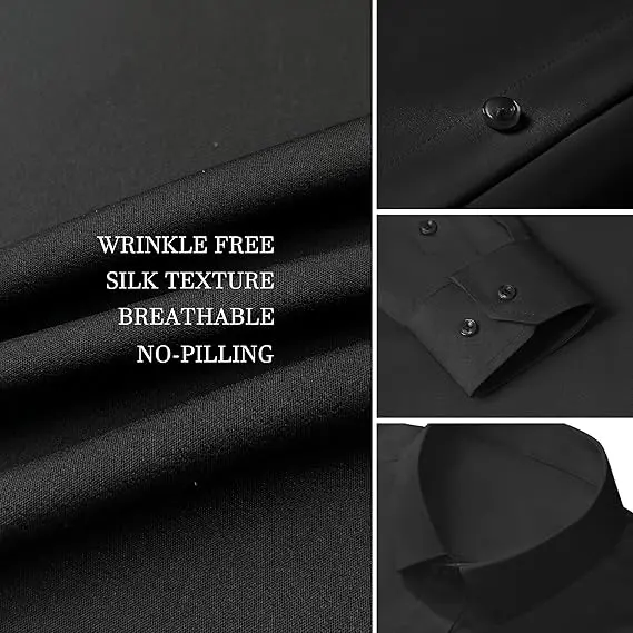 Men's Stretch Dress Shirt – Quick-Dry Anti-Wrinkle Slim Long-Sleeve Business Casual Top, Worldwide Shipping