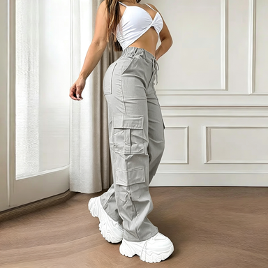 Women's Cargo Work Pants – Multi-Pocket Straight-Leg Outdoor Trousers，International shipping available