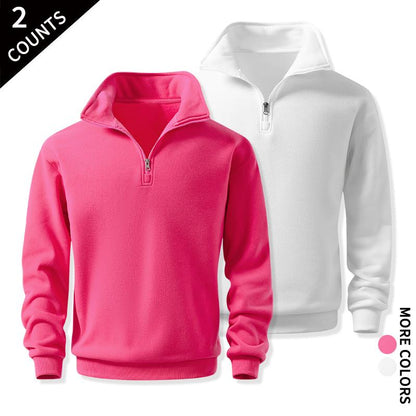 Men's Cozy Quarter-Zip Sweatshirts, Single or 2-Pack
