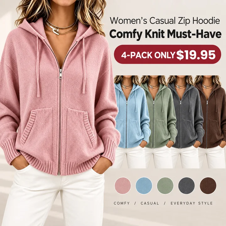 🌸LAST DAY SALE Women's Loose Hooded Knit Cardigan