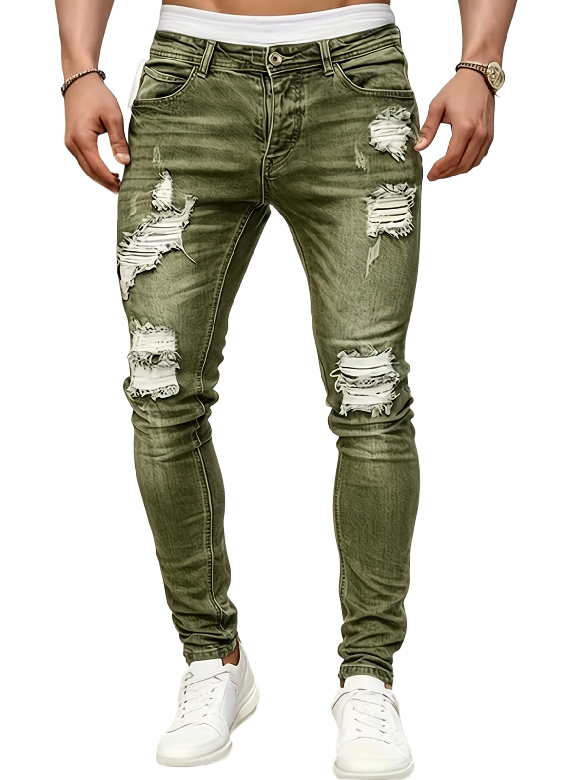 Men's Stretch Ripped Skinny Jeans