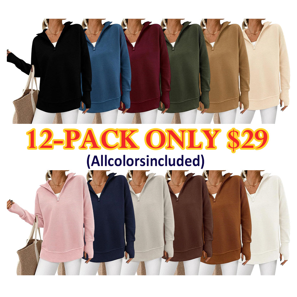 Ultimate Cozy V-Neck Ribbed Knit Pullover – All-Season Comfort & Style