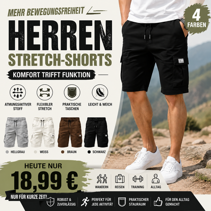 Herren‑Cargoshorts mit Taschen und Kordelzug